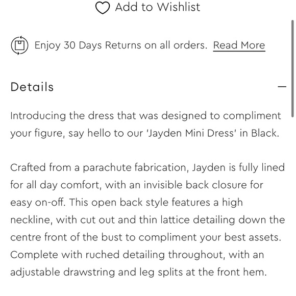 BNWT- OUTCAST CLOTHING JAYDEN MINI DRESS - Picture 5 of 5